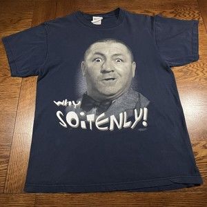 Vtg 90's Three Stooges Curly Why Soitenly Shirt L Mens T-shirt